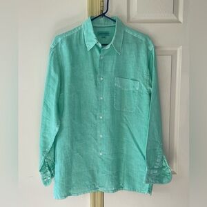 Europann Men's Green Button-Up Shirt